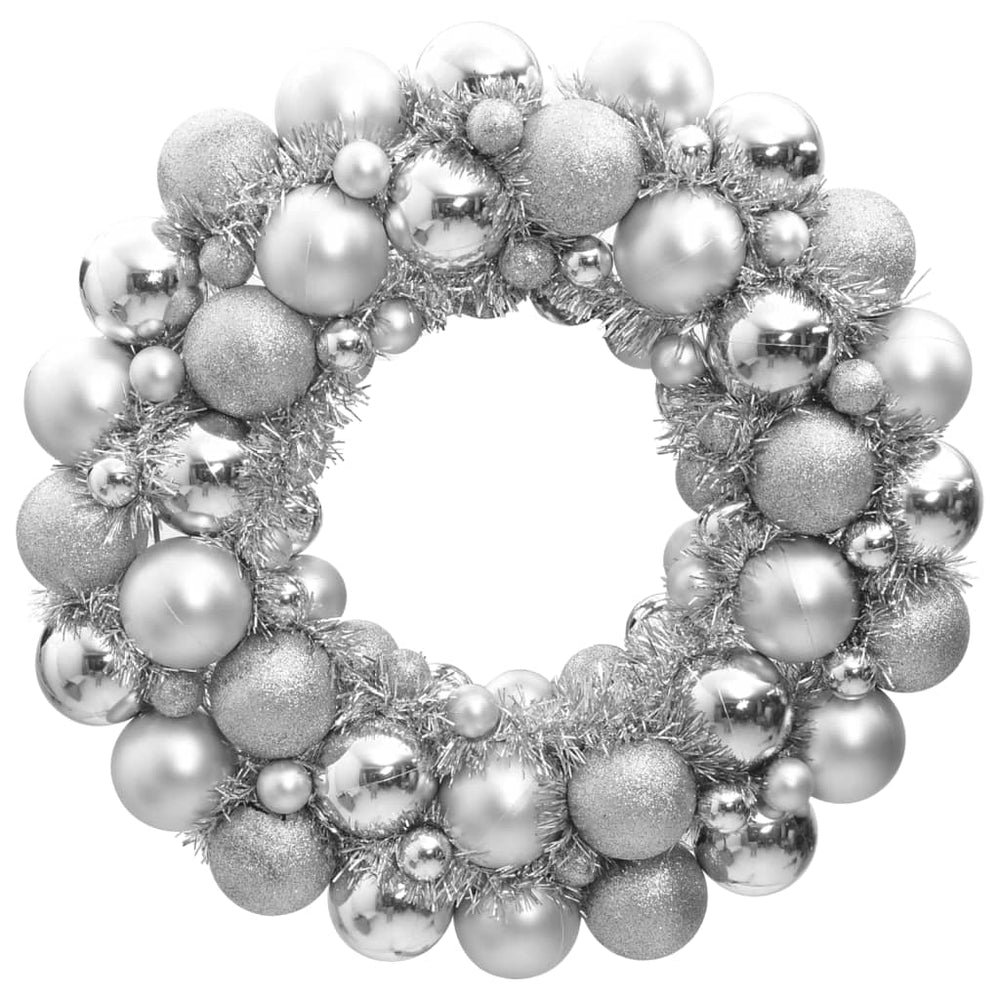 Silberner Weihnachtskranz 45 cm