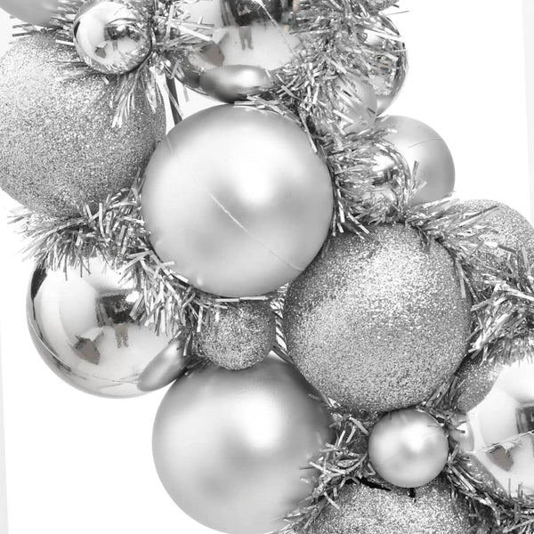 Silberner Weihnachtskranz 45 cm