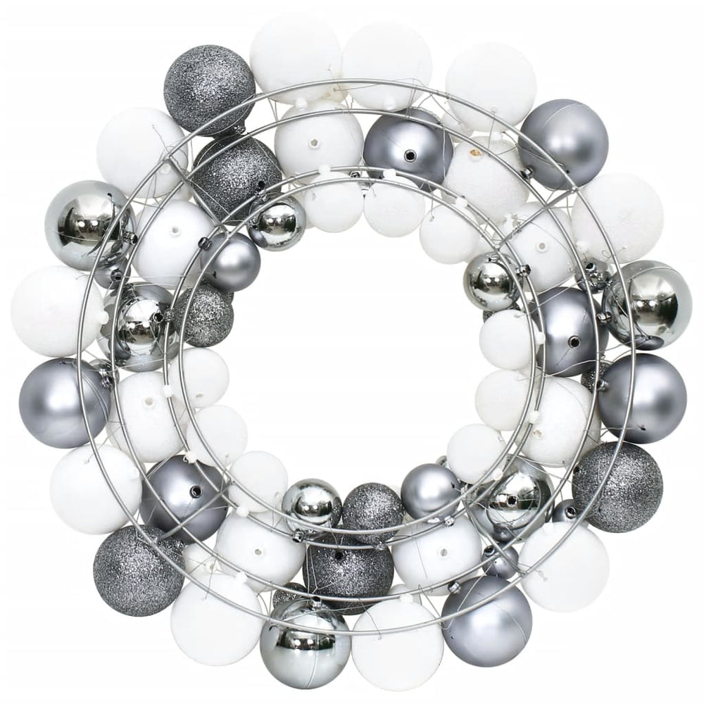 Weihnachtskranz Weiß Grau 45cm