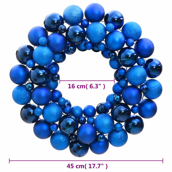 Blauer Weihnachtskranz 45 cm