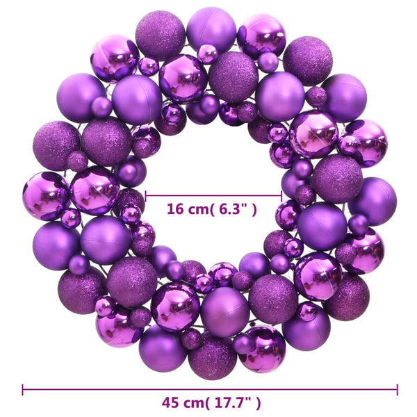 Lila Weihnachtskranz 45cm