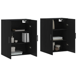 Wandschränke Schwarz 69,5x34x90 cm, 2er-Set