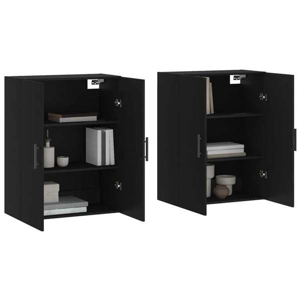 Wandschränke Schwarz 69,5x34x90 cm, 2er-Set