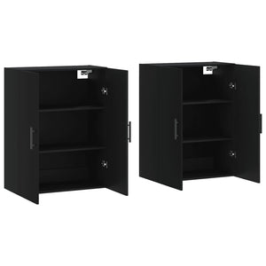 Wandschränke Schwarz 69,5x34x90 cm, 2er-Set
