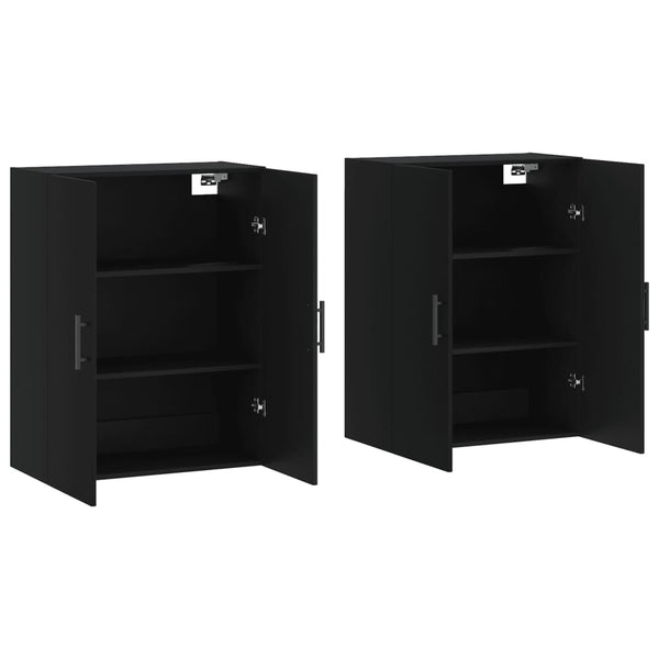 Wandschränke Schwarz 69,5x34x90 cm, 2er-Set