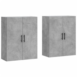 vidaXL Wall Cabinets 2 pcs. Concrete Grey 69.5x34x90 cm