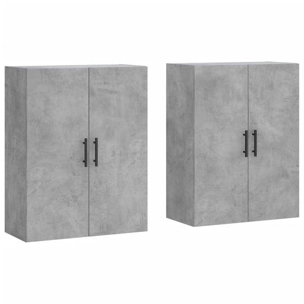 vidaXL Wall Cabinets 2 pcs. Concrete Grey 69.5x34x90 cm