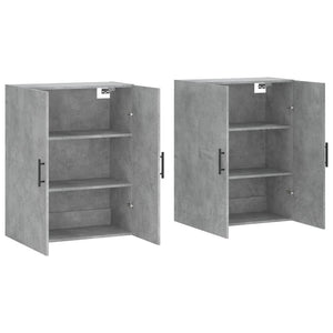 vidaXL Wall Cabinets 2 pcs. Concrete Grey 69.5x34x90 cm