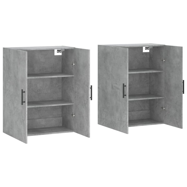 vidaXL Wall Cabinets 2 pcs. Concrete Grey 69.5x34x90 cm