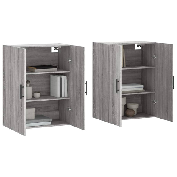 Wandschränke 2er Set Grau Sonoma 69,5x34x90 cm