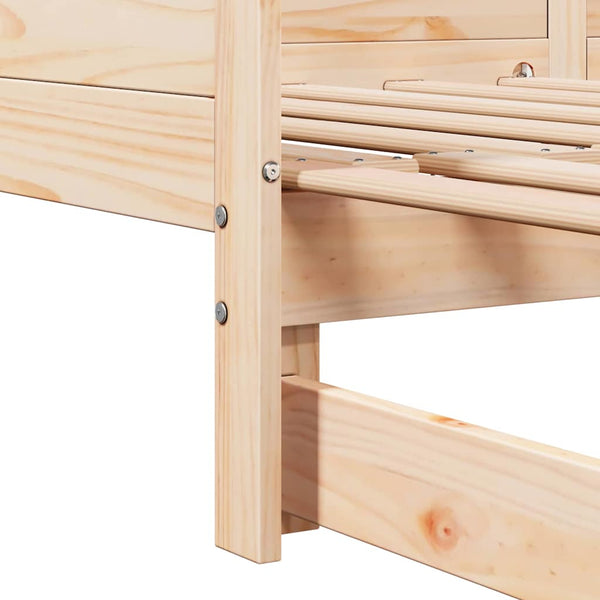 Ausziehbares Tagesbett Braun mit Zusatzbett
