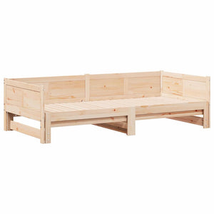 Ausziehbares Tagesbett Braun mit Zusatzbett