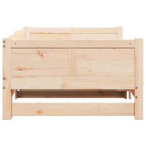 Ausziehbares Tagesbett Braun mit Zusatzbett