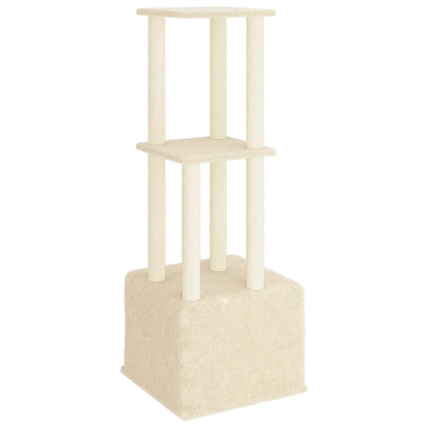 Kratzbaum mit Sisal-Kratzsäulen Creme 133,5 cm
