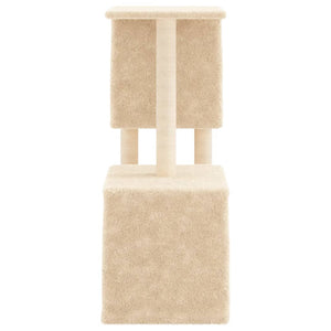 Kratzbaum mit Sisal-Kratzsäulen Creme 86 cm