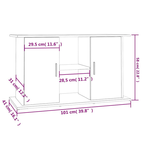 Aquariumständer Betongrau 101 cm