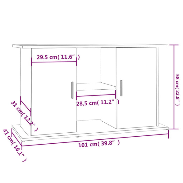 Aquariumständer Braun Eichenoptik 101 cm