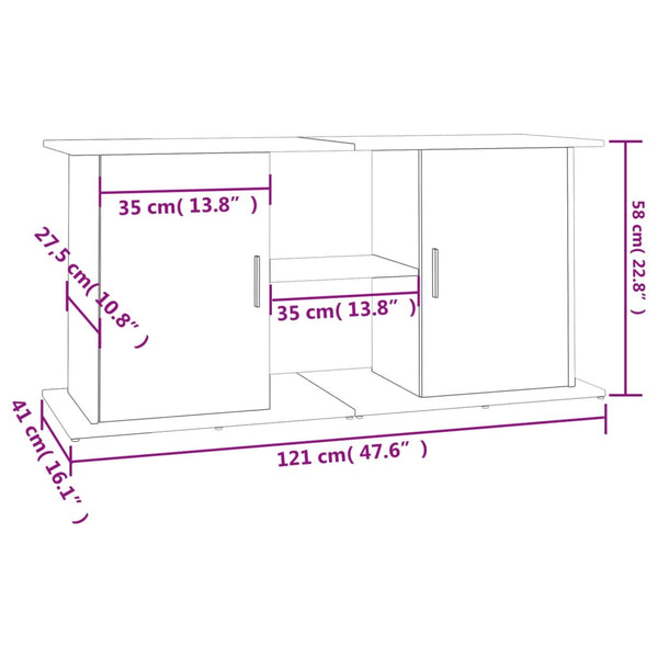 Aquariumständer Sonoma Eiche 121 cm