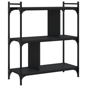 Schwarzes Bücherregal mit 3 Böden