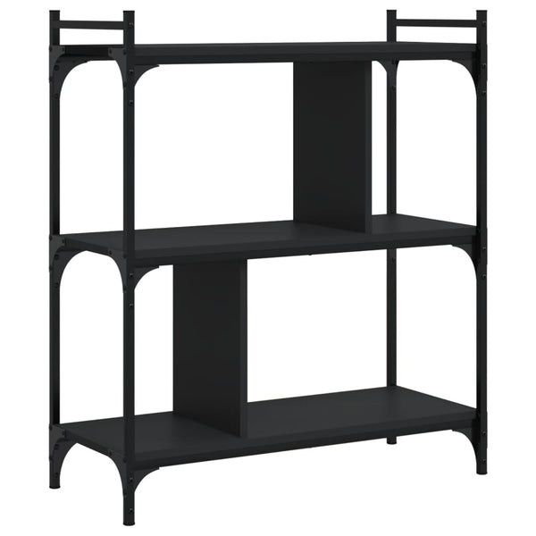 Schwarzes Bücherregal mit 3 Böden