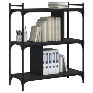 Schwarzes Bücherregal mit 3 Böden