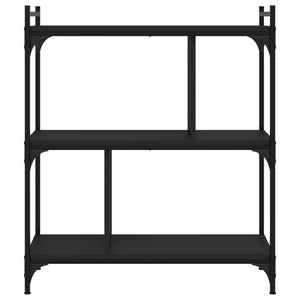 Schwarzes Bücherregal mit 3 Böden