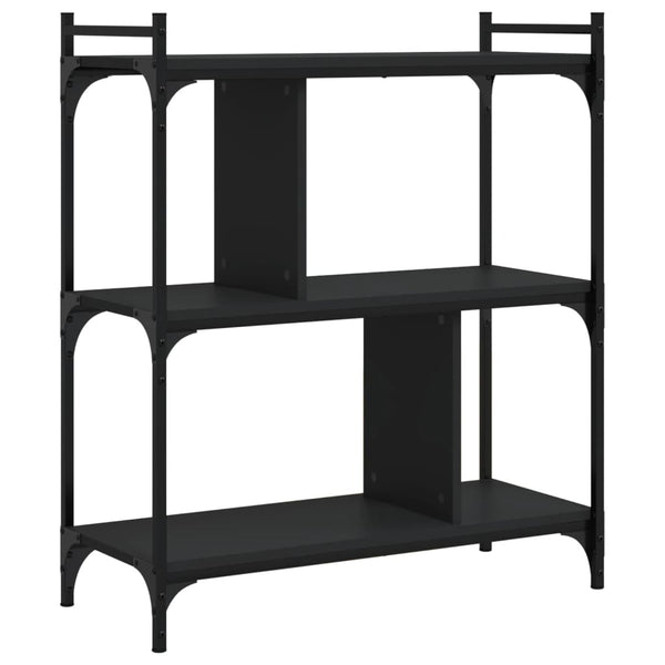 Schwarzes Bücherregal mit 3 Böden