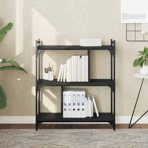 Schwarzes Bücherregal mit 3 Böden