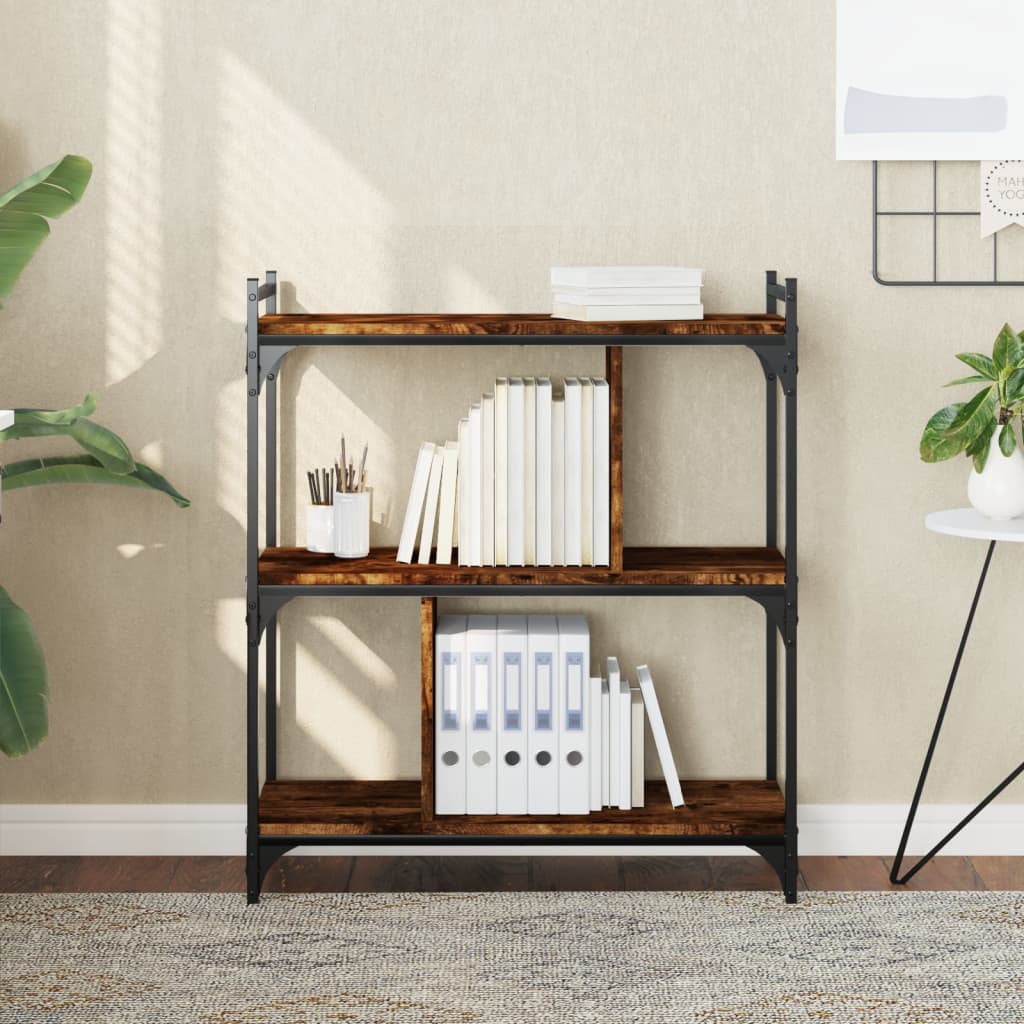 Bücherregal Räuchereiche, 3 Böden, 76x88 cm