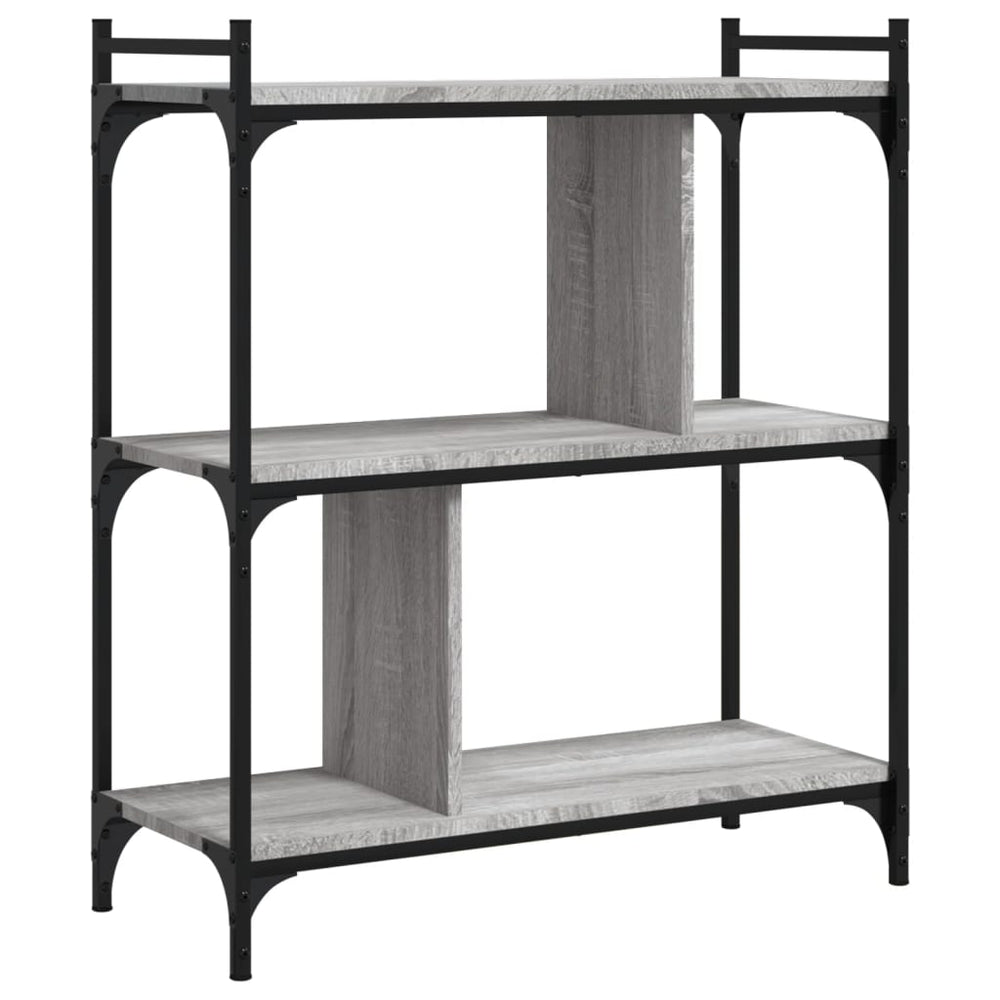 vidaXL Bibliothèque 3 étagères Gris Sonoma 76x32x88 cm Bois d'ingénierie