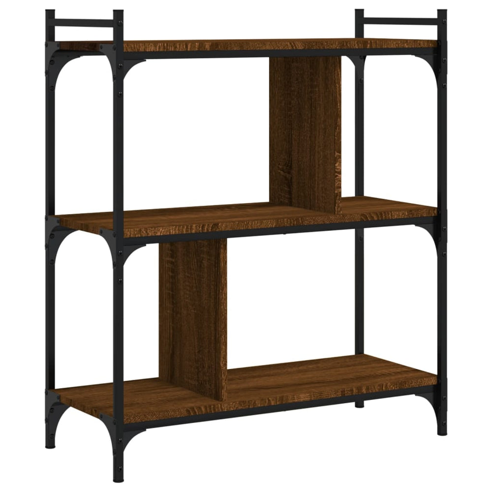 vidaXL Bibliothèque 3 étagères marron aspect chêne 76x32x88 cm en bois d'ingénierie