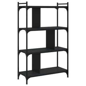 Schwarzes Bücherregal mit 4 Böden