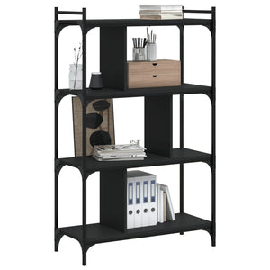 Schwarzes Bücherregal mit 4 Böden