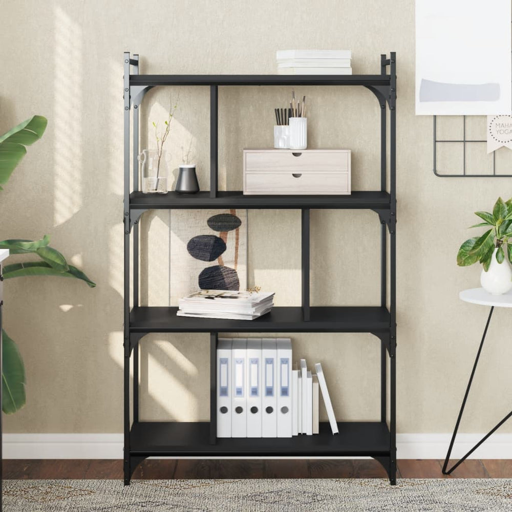 vidaXL Bibliothèque à 4 niveaux noir 76x32x123 cm Bois d'ingénierie