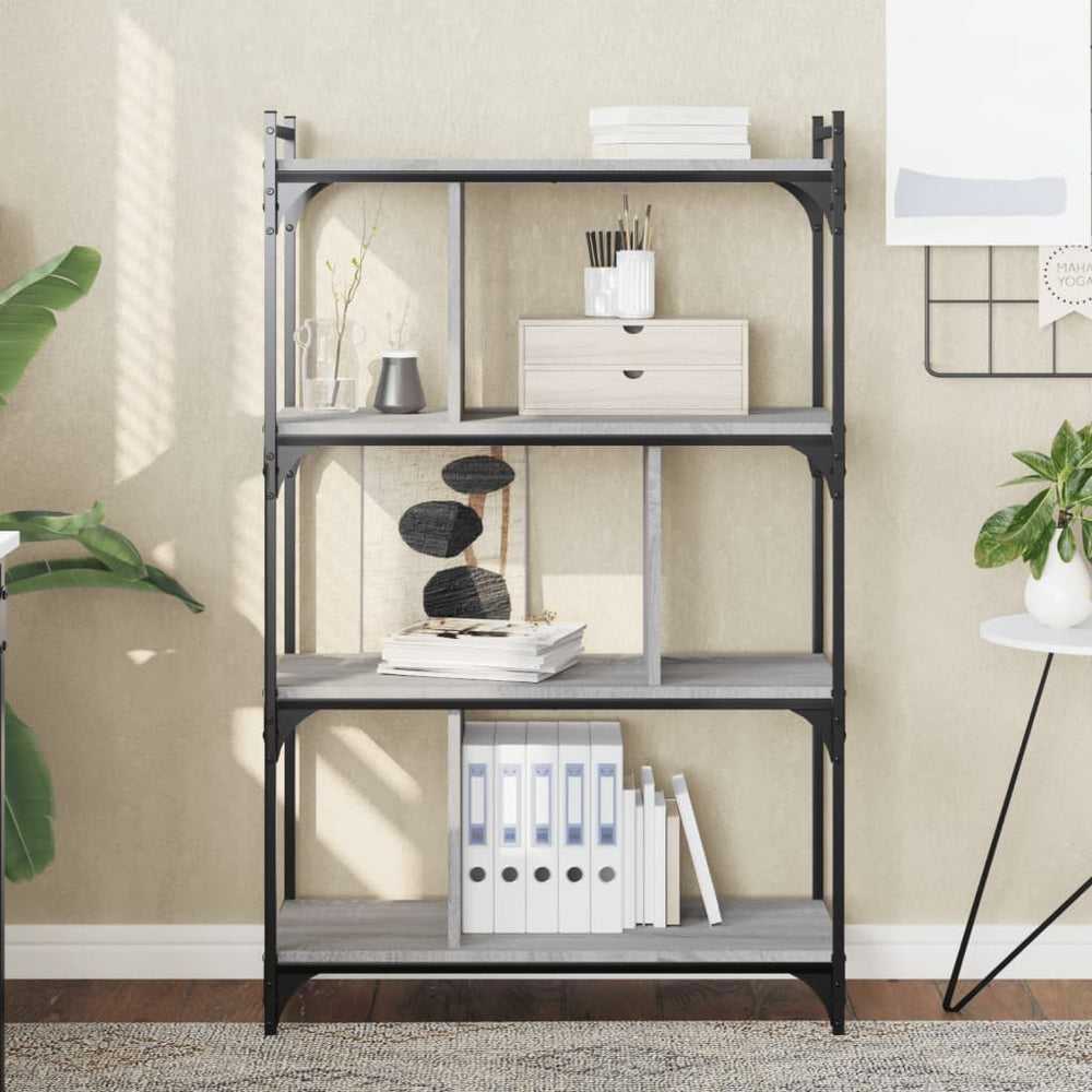vidaXL Bibliothèque à 4 niveaux Gris Sonoma 76x32x123 cm Bois d'ingénierie