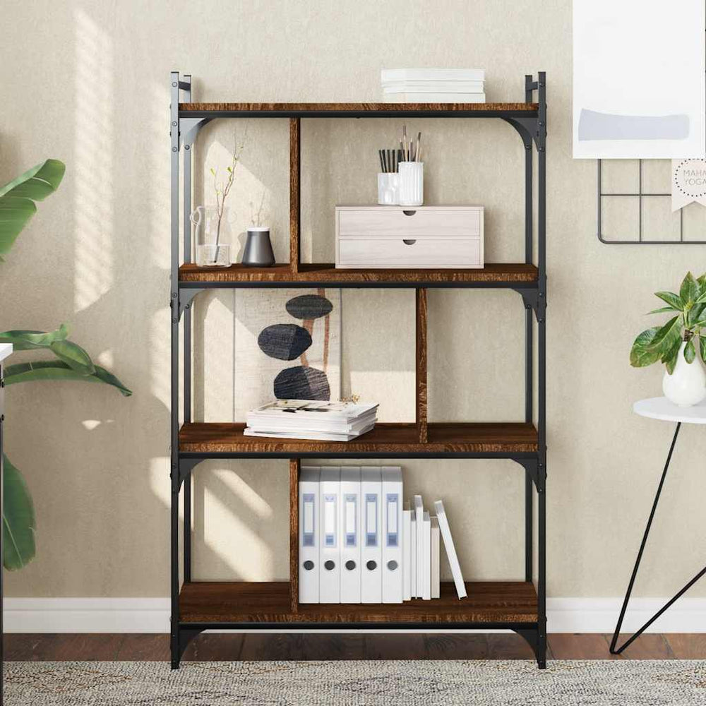 vidaXL Bibliothèque à 4 niveaux marron aspect chêne 76x32x123 cm bois d'ingénierie