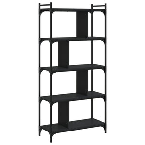 Schwarzes Bücherregal mit 5 Böden