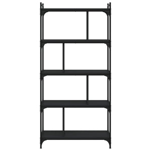 Schwarzes Bücherregal mit 5 Böden