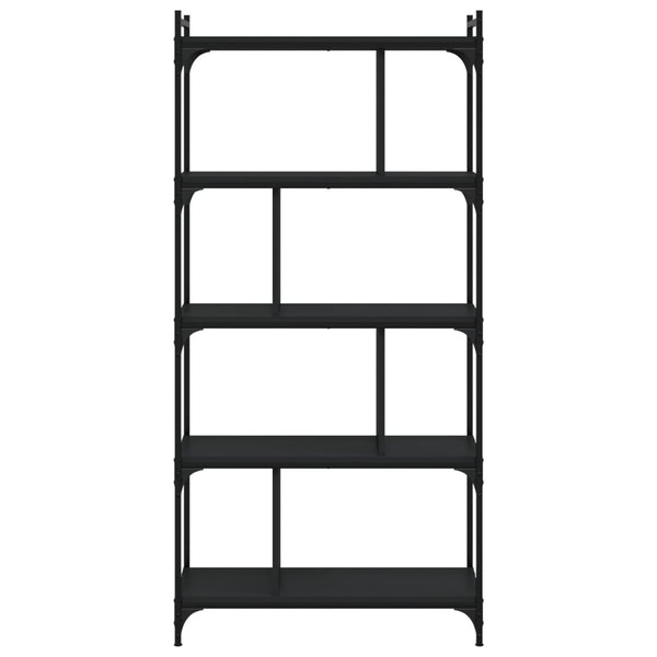 Schwarzes Bücherregal mit 5 Böden