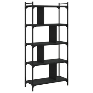 Schwarzes Bücherregal mit 5 Böden