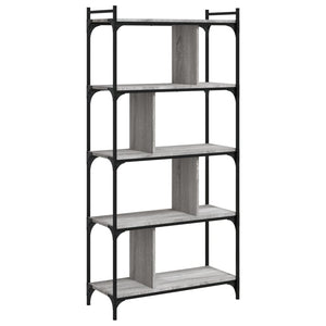 Bücherregal Grau Sonoma 5 Böden 76x32x158 cm