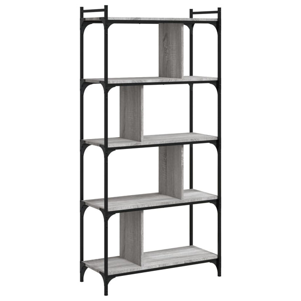 Bücherregal Grau Sonoma 5 Böden 76x32x158 cm
