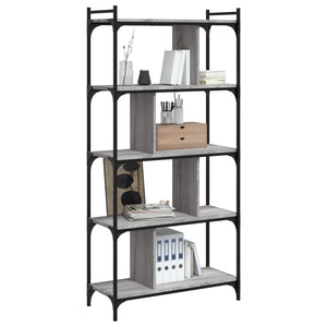 Bücherregal Grau Sonoma 5 Böden 76x32x158 cm