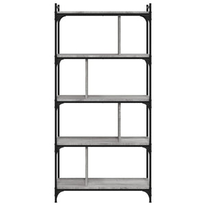 Bücherregal Grau Sonoma 5 Böden 76x32x158 cm