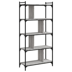 Bücherregal Grau Sonoma 5 Böden 76x32x158 cm