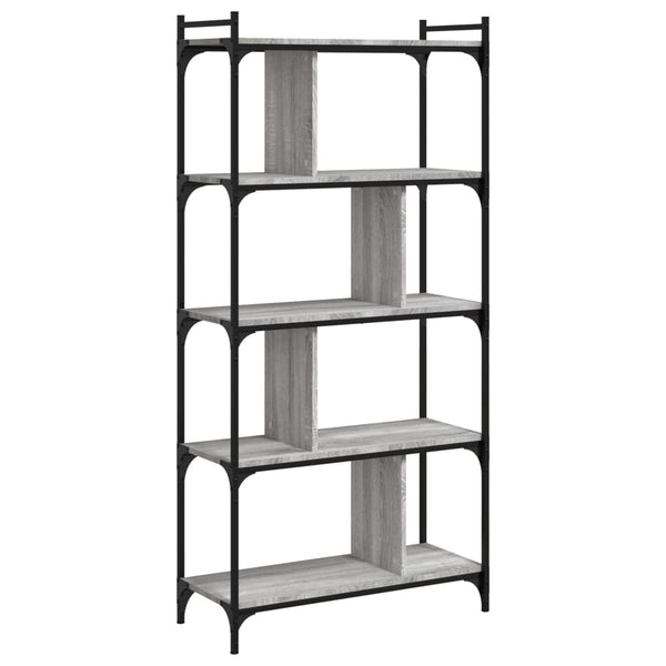 Bücherregal Grau Sonoma 5 Böden 76x32x158 cm
