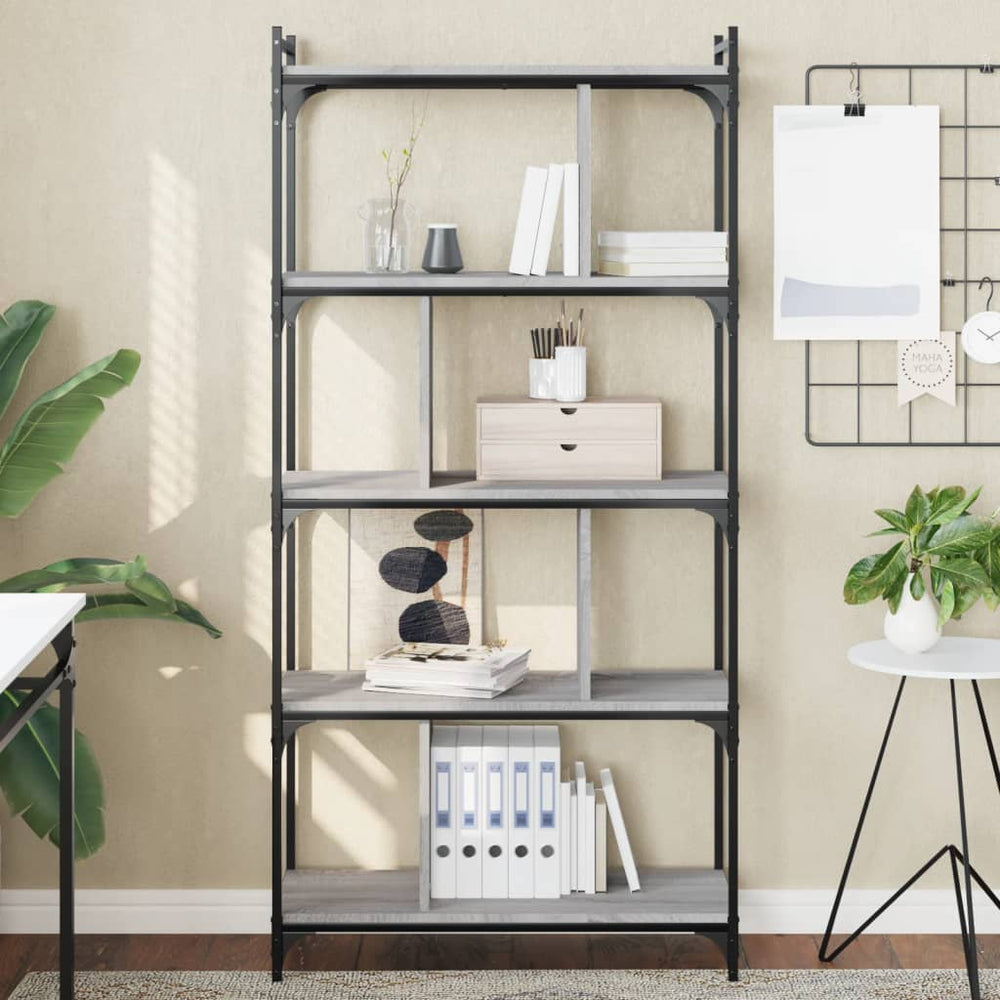 vidaXL Bibliothèque 5 étagères Gris sonoma 76x32x158 cm Bois d'ingénierie