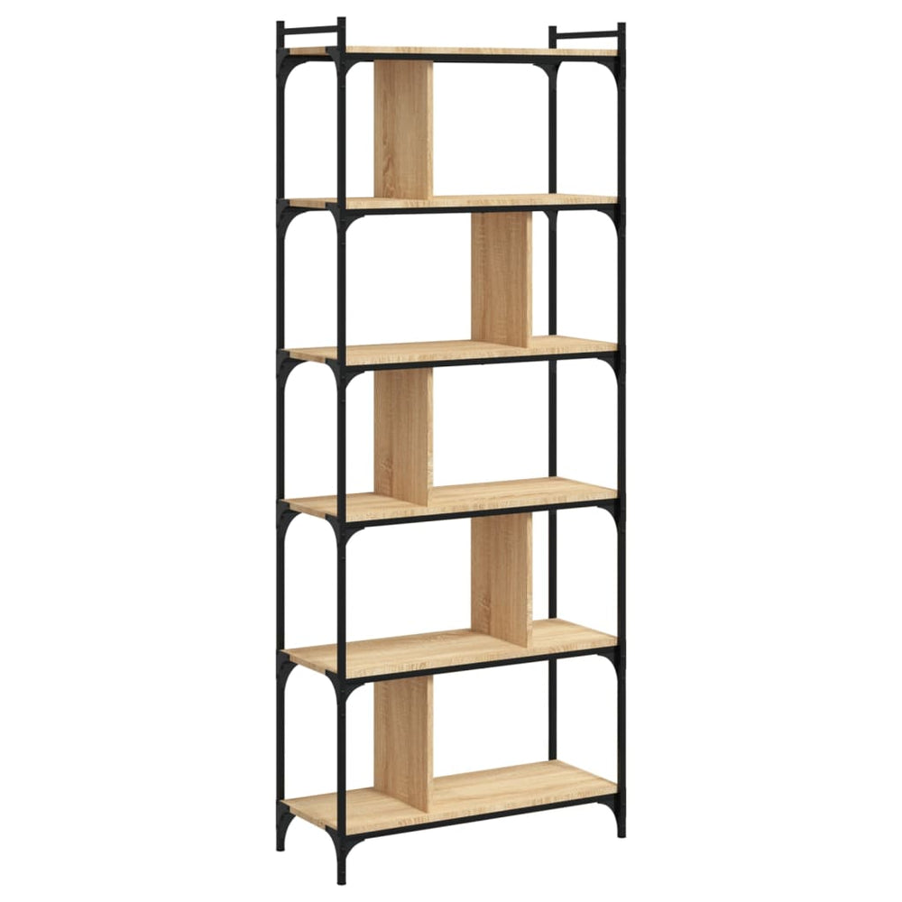 vidaXL Bibliothèque à 6 étagères Chêne Sonoma 76x32x192 cm Bois d'ingénierie