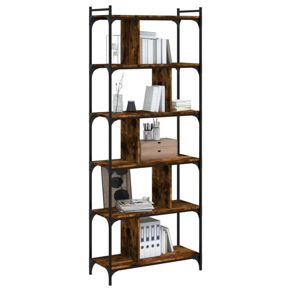 Bücherregal Räuchereiche 6 Böden 192 cm hoch