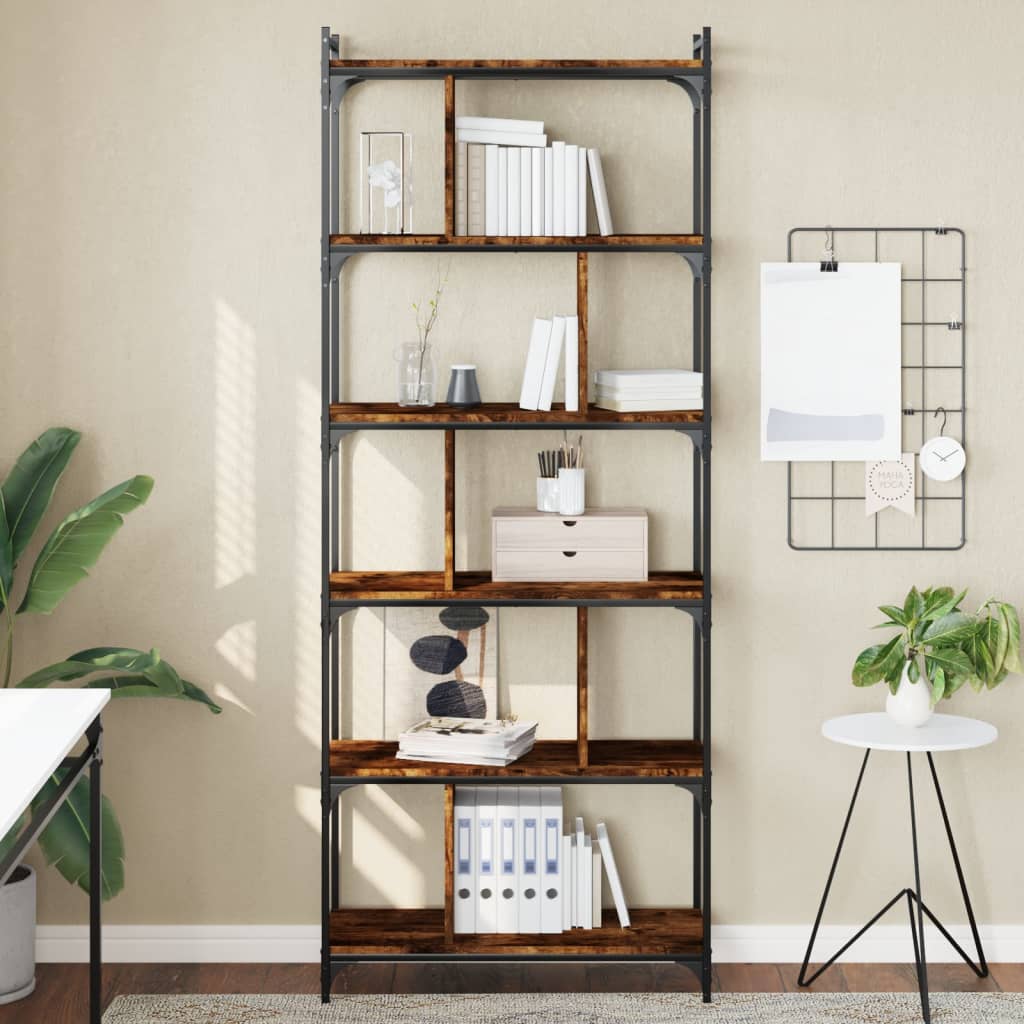 Bücherregal Räuchereiche 6 Böden 192 cm hoch
